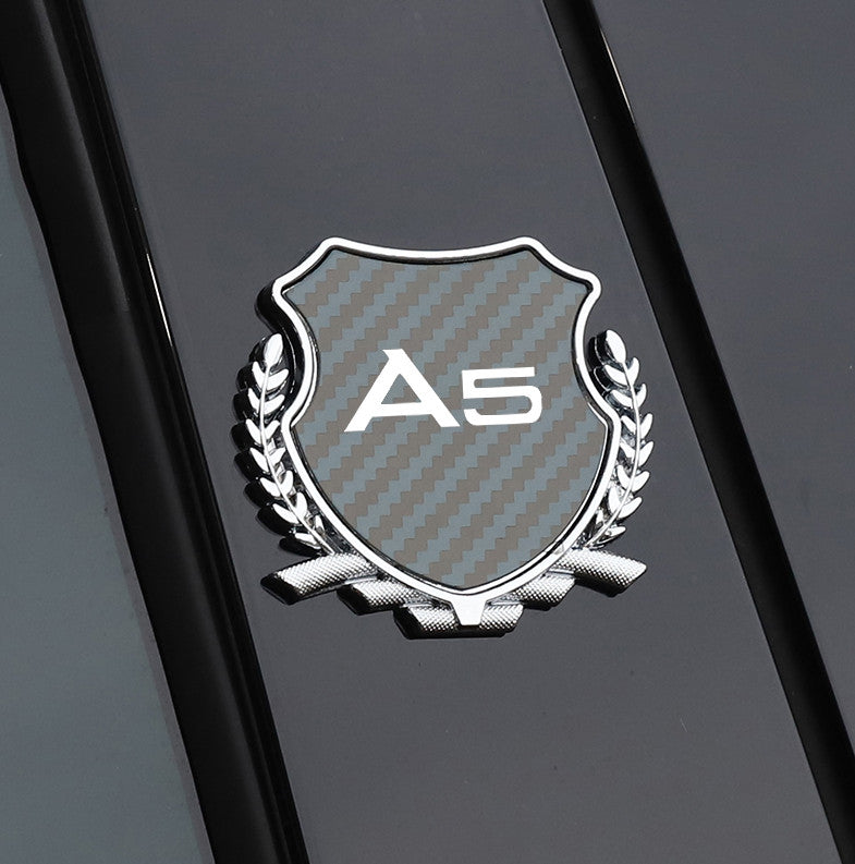 Carbon fiber decals/stamps for Audi for A5 side fenders and windows