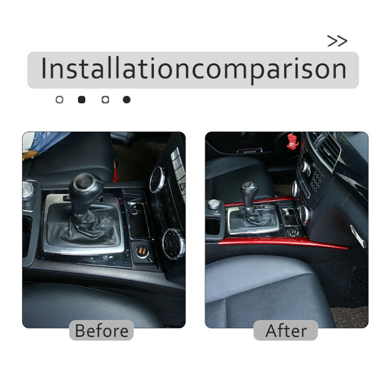 ABS Red Center Control Side Trim Protective Cover for C-Class W204 2008 - 2013 n