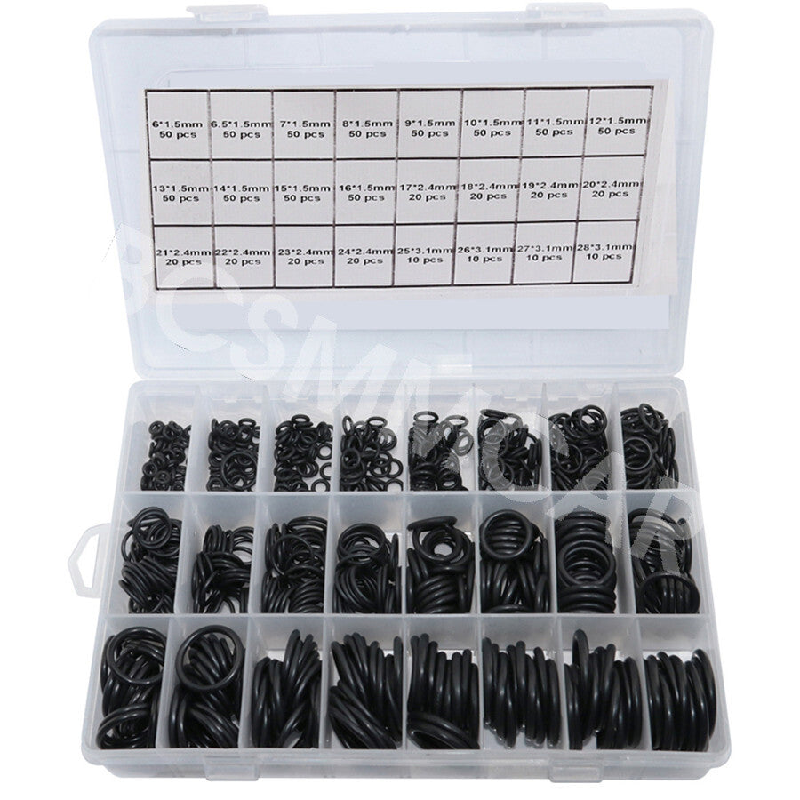 800x O Ring Set Assorted Black Rubber Seals Sink Tap Washer Plumbing Air Gas
