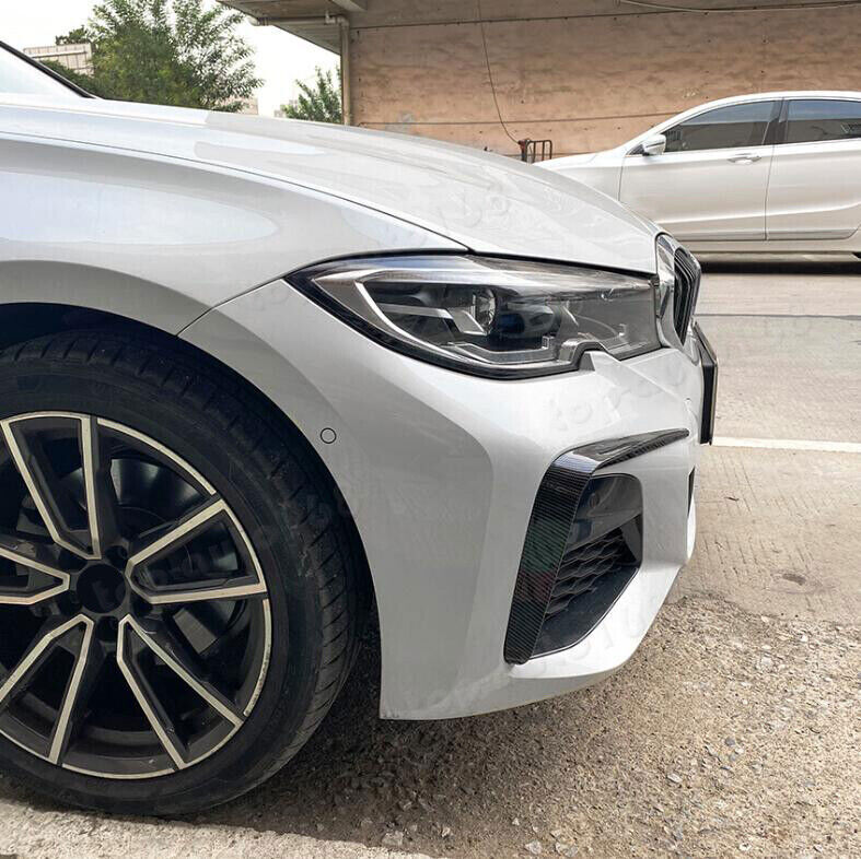 For 2020-2022 3 Sedan M Sport ABS Carbon Look Front Bumper Wind Knife n