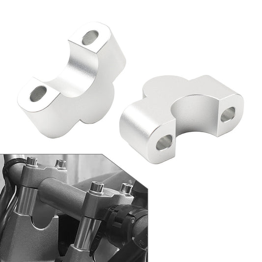 Silver Motorcycle HandleBar Risers Mount Clamp 1 1/8 28mm for Honda for Suzuki