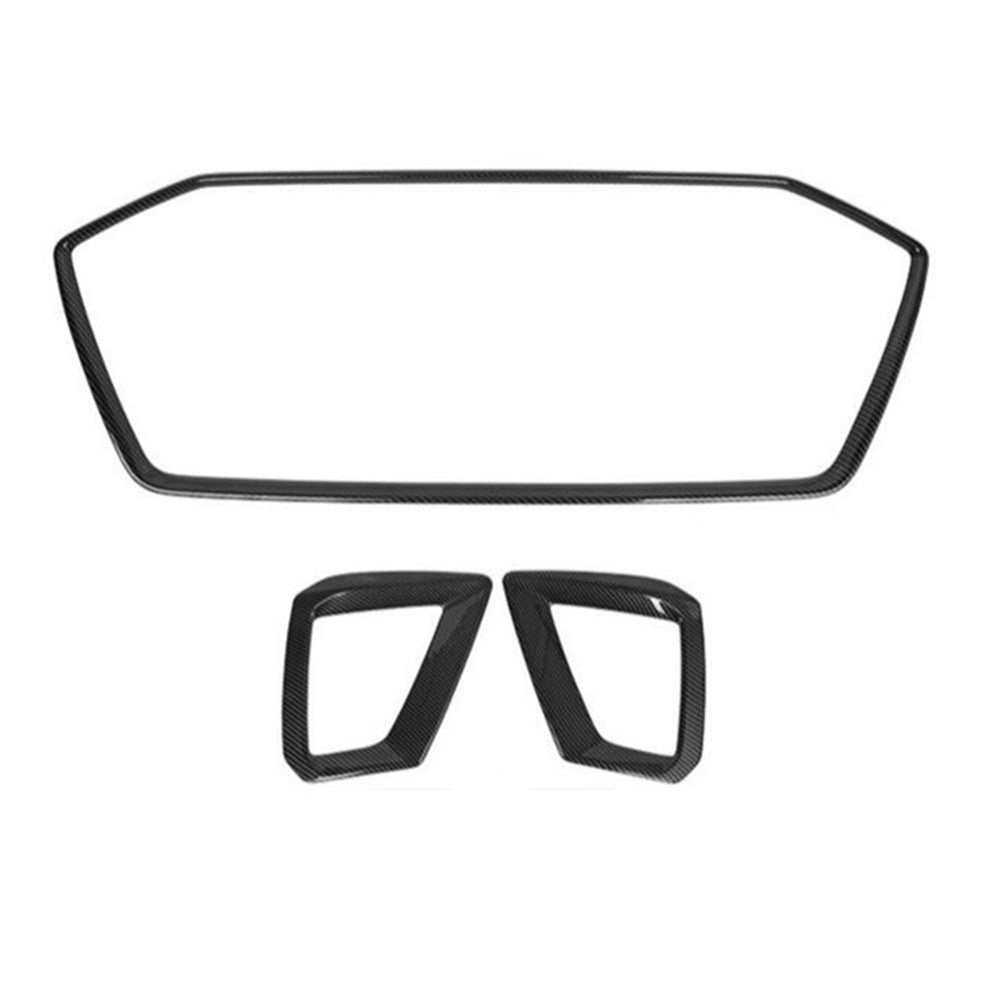 For 20-2024 23 for Audi A4/S4 B9 RS4 ABS Carbon Front Grill Fog Light Frame Trim n