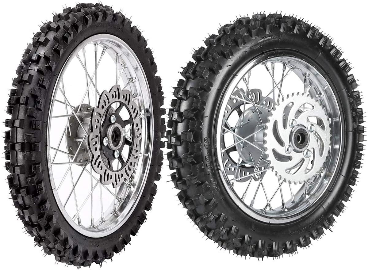 14-inch and 12-inch wheels, 60/100-14 and 80/100-12 tires, rims, Taotao 110cc and 125cc Dirt Pit bicycles