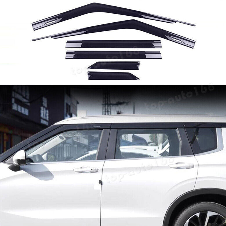 Black Window Visor Vent Shades Sun Rain Guard B For Outlander 22-2024 n