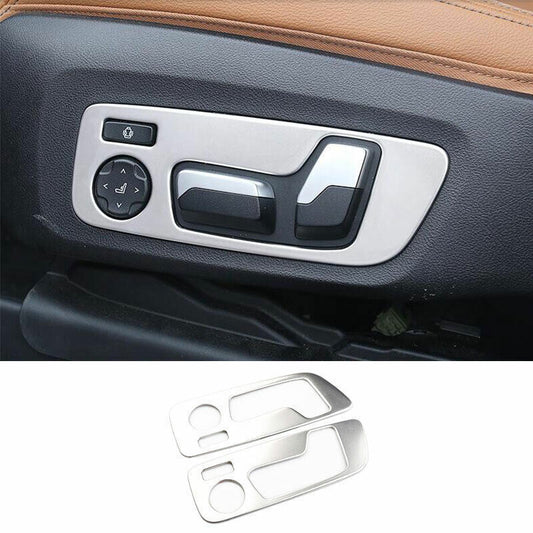 For 2018-2021 for BMW X3 G01 Silver Steel for Seat Adjustment Button Panel Molding Trim