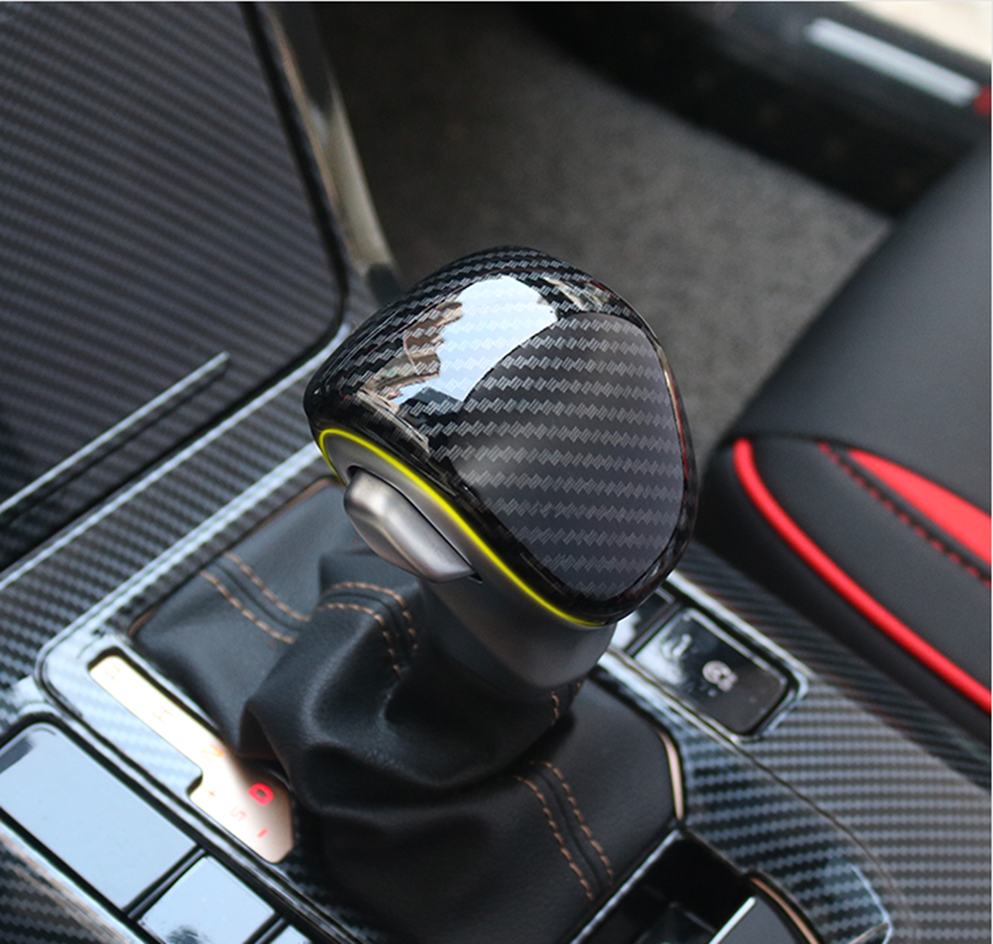 Carbon Fiber Inner Car Gear Shift Knob Cover Head Trim for Kia Seltos 2020-2023