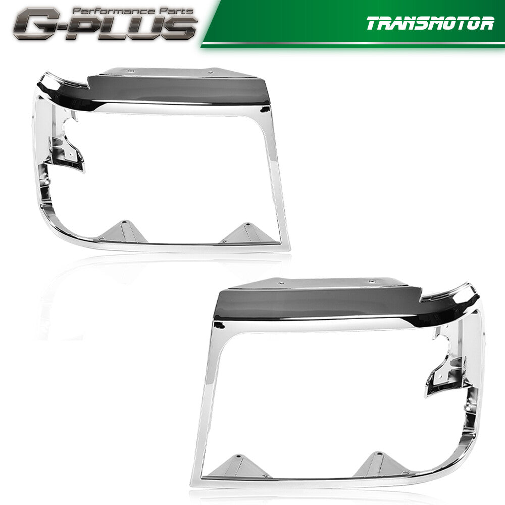 for CHRome Headlight Headlamp Trim Bezel Set Fits for Mustang F150 Pickup - v