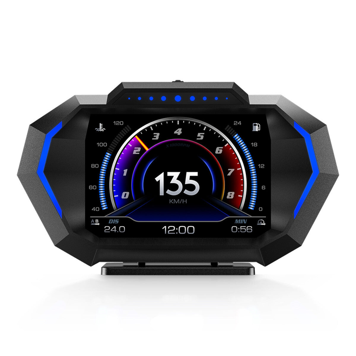 HUD OBD2 GPS Head Up Display Dual System Digtial Water Temp Press lnclinometer Q