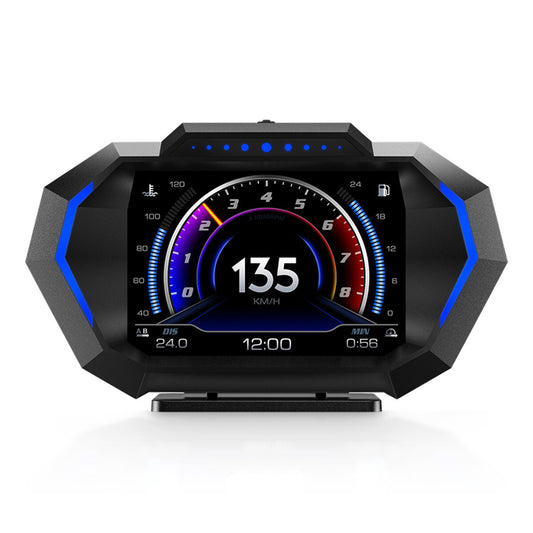 HUD OBD2 GPS Head Up Display Dual System Digtial Water Temp Press lnclinometer Q