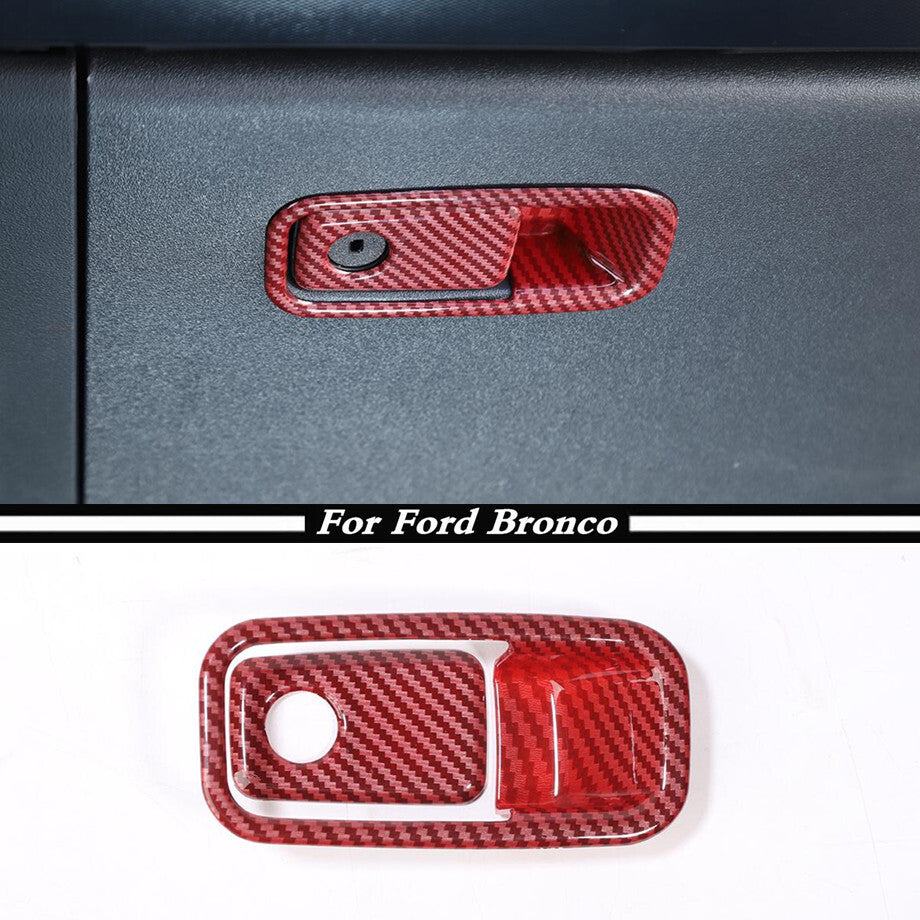 2P for Co -Pilot Storage Box Handle Trim For Bronco 21-23 Accessories Red Carbon v