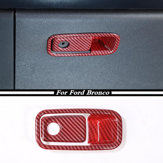 2P for Co -Pilot Storage Box Handle Trim For Bronco 21-23 Accessories Red Carbon v