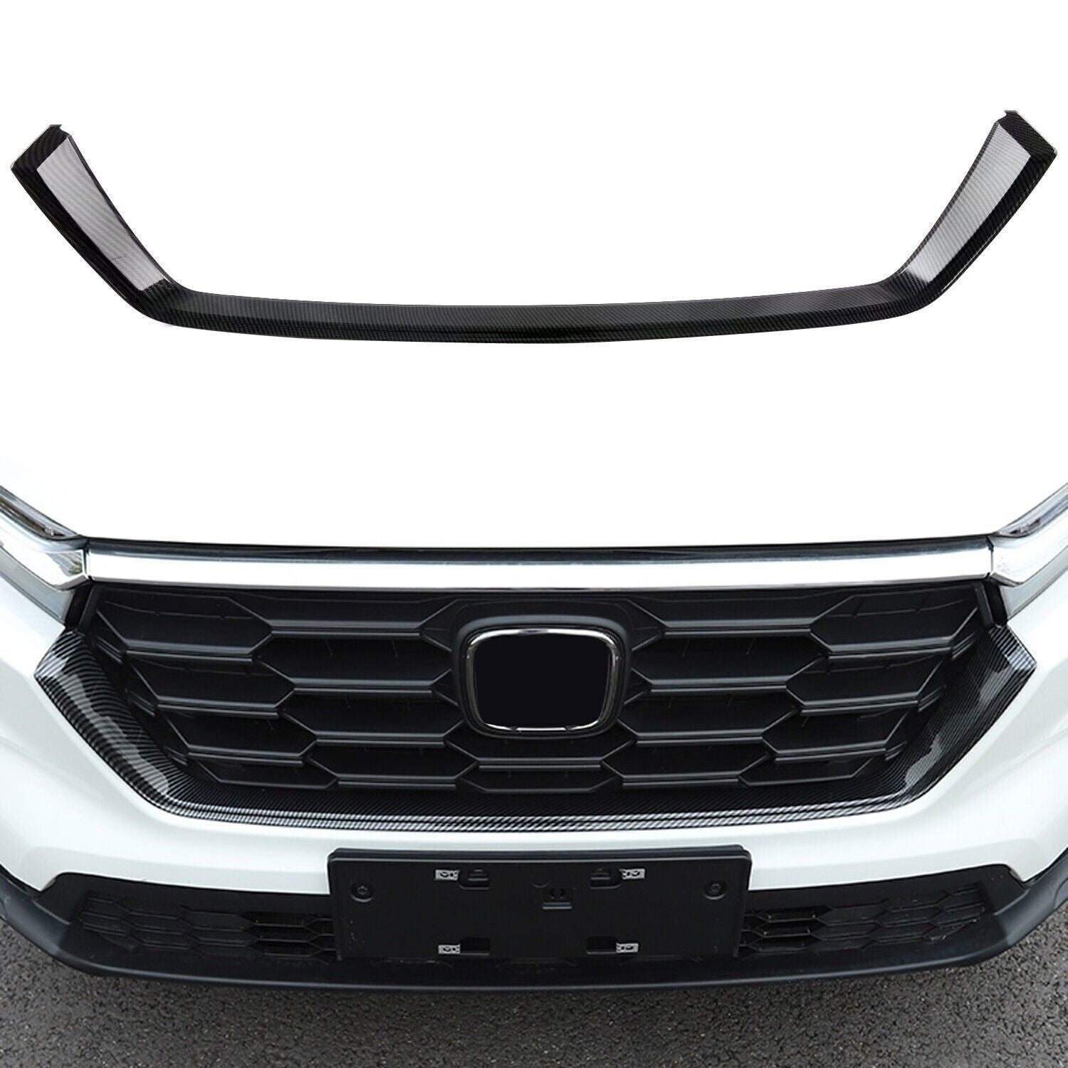 for Honda CR-V 2023-2024 Carbon ABS Front Bumper Grille Lower U Shape Trim Strip n