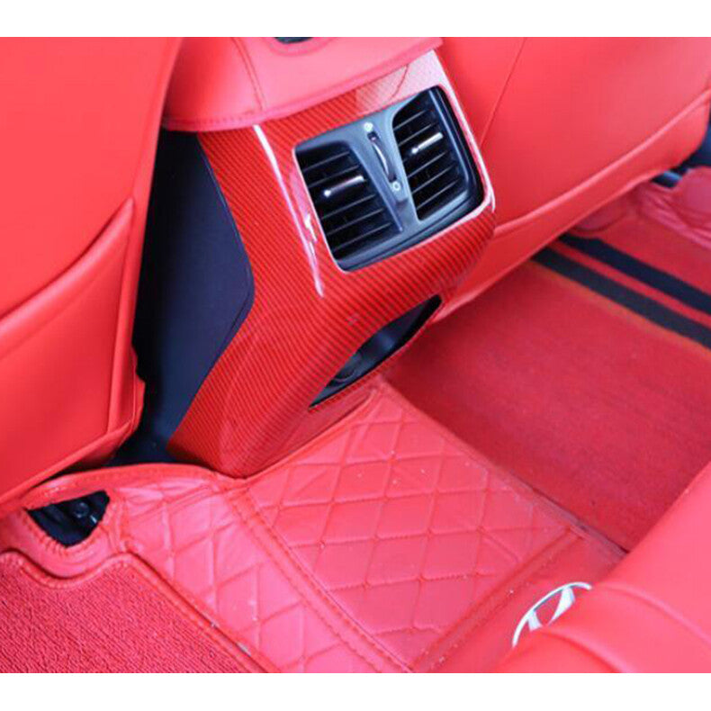 for Hyundai Sonata 2015-19 Red Carbon Fiber Rear Row Air Outlet Anti-kick Cover