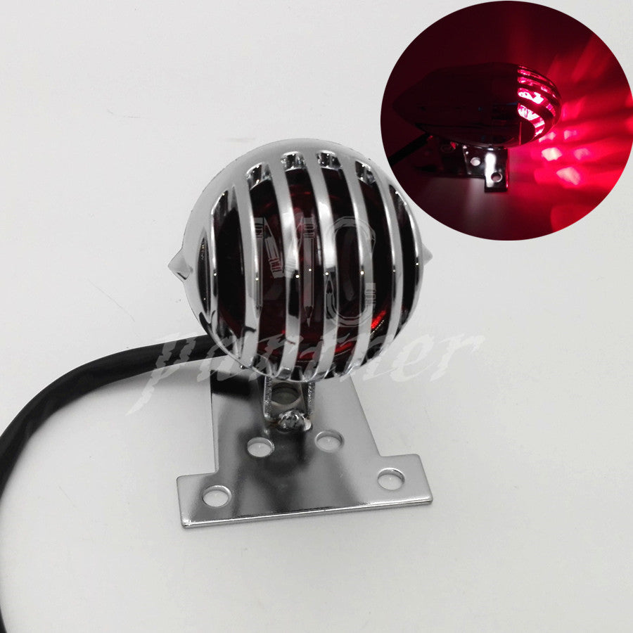 Motorcycle Chrome for Mini Rear Bullet Tail Brake Light for Harley Bobber Chopper Q