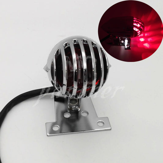 Motorcycle Chrome for Mini Rear Bullet Tail Brake Light for Harley Bobber Chopper Q