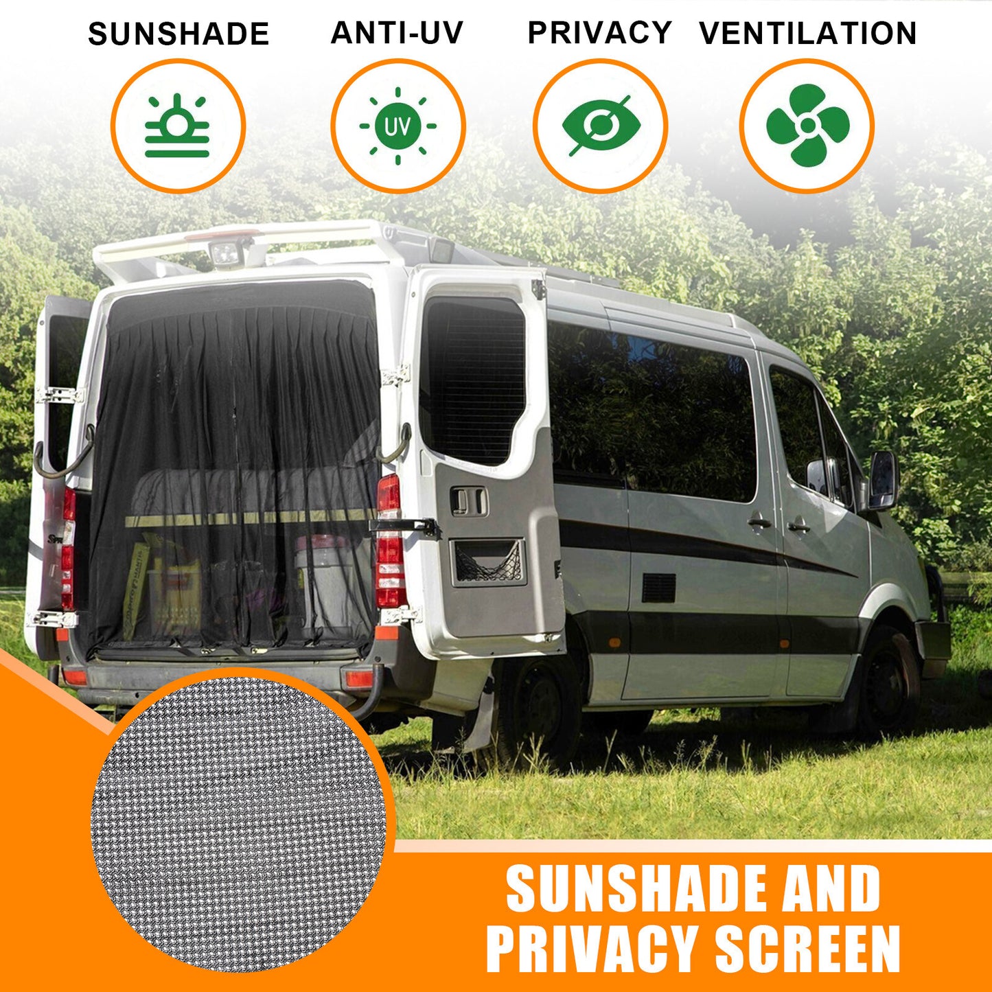 1-Piece RV Mosquito Net/RV Sunscreen for Hiace 2019 - Current LWB SLWB - n