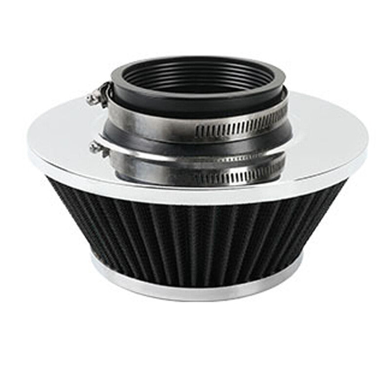 1-Pack 3-inch 76mm Imported Cold Intake Cone Car Air Filter, High Performance, Black