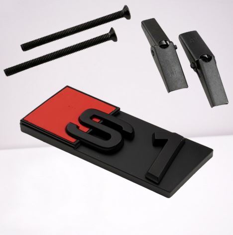 for Audi etron GT RS badge ring logo sticker, rear boot Trunk badge glossy black- v