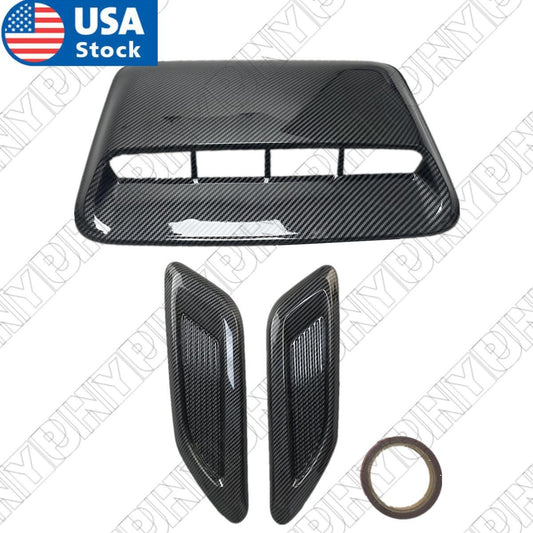Car Air Flow Intake Hood Scoop Vent Bonnet Decorative Cover Universal 1Pair