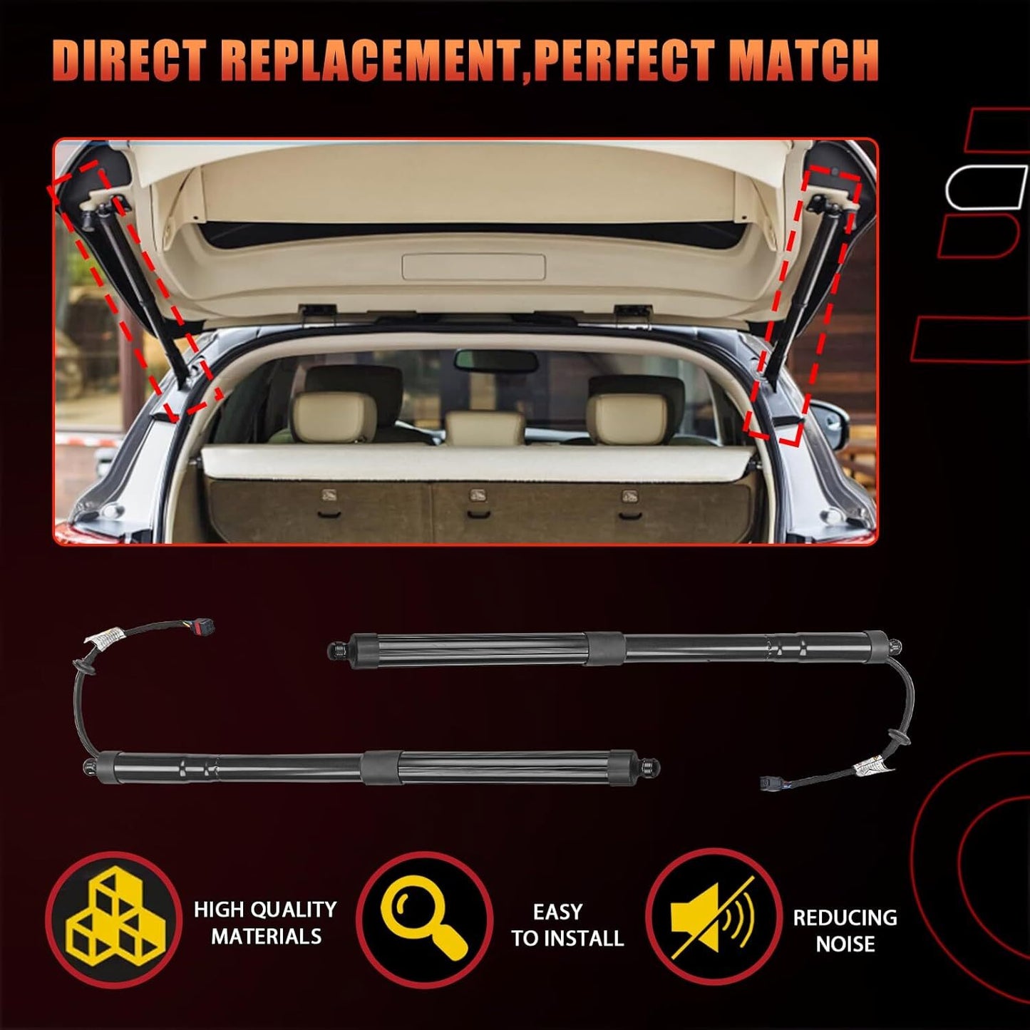2X Rear LH&RH Tailgate Power Hatch Lift Support for Hyundai Santa Fe n