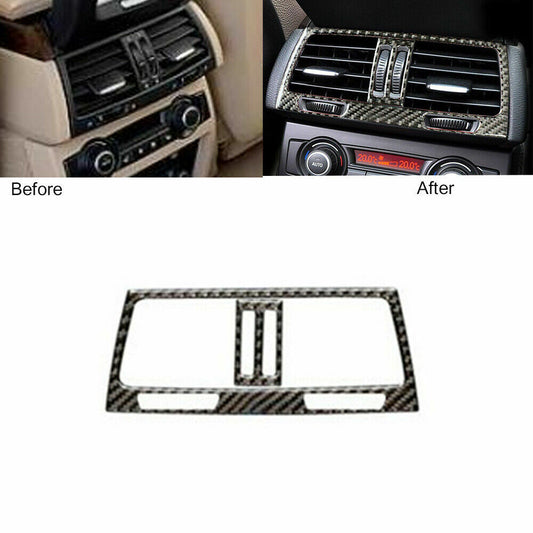 Carbon Fiber Interior Rear Air Vent Outlet Trim for BMW X5 E70 X6 2008-13