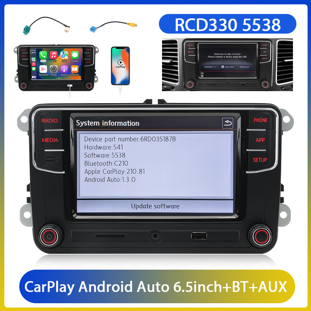 NONAME 6.5 MIB Carplay Android Auto MIB Radio USB AUX RCD330 5538 RCD340G 187B
