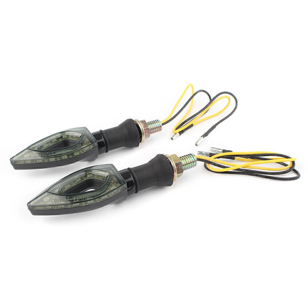 For Motorcycles 12 LED Turn Signal Indicator Blinker Amber Light Lamps Universal Q