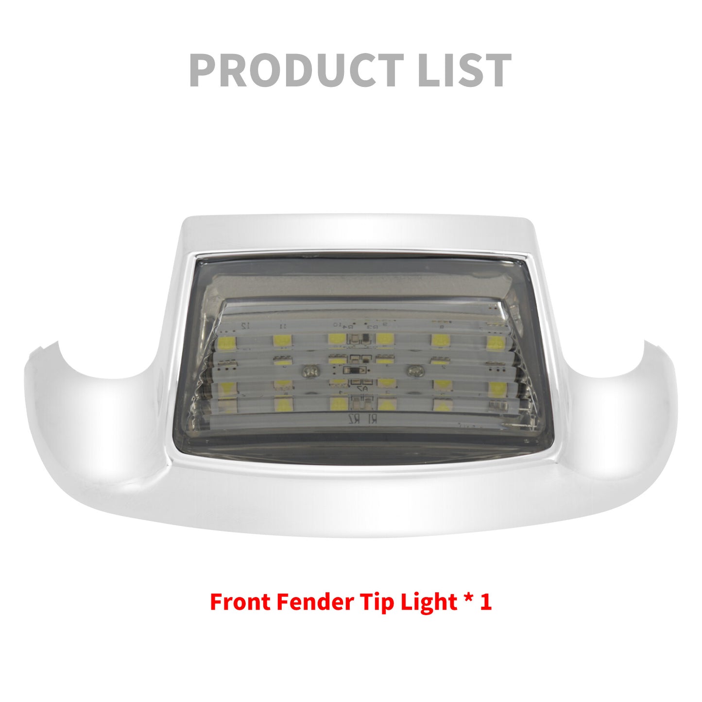 Front Fender w/ Somke Lens Tip LED Light for Harley Electra Road Glide Softail Q