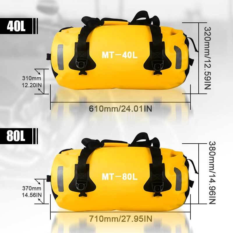 Motorcycle Waterproof Bag Outdoor Travel Rear Rack Luggage Saddlebag Yellow 40L