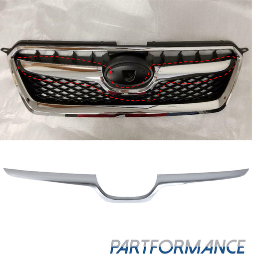 for for Subaru XV Crosstrek 2013 - 2015 Front Grille Moulding Center for CHRome - v