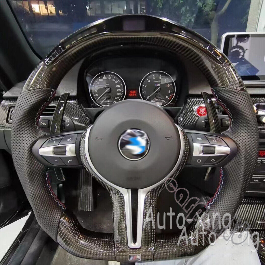 Led/LCD Real Carbon Fiber Steering Wheel for BMW M1 M3 M4 M5 M6 X5 X6 F82 2014+