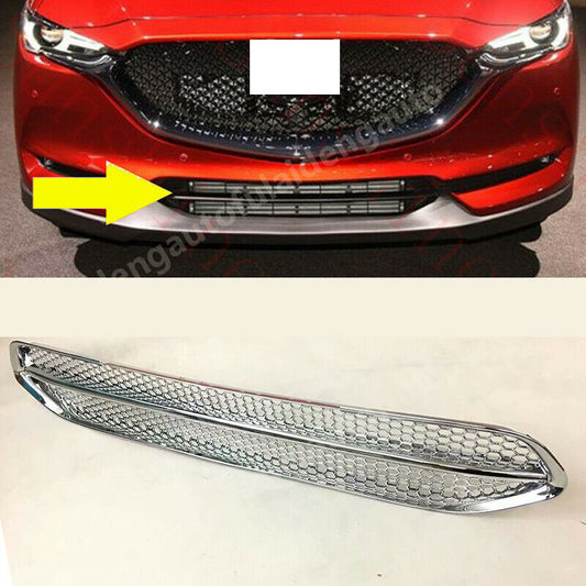 for Mazda CX-5 2017-2021 Chrome Front Bumper Lower Grill Grille Cover decor Trim