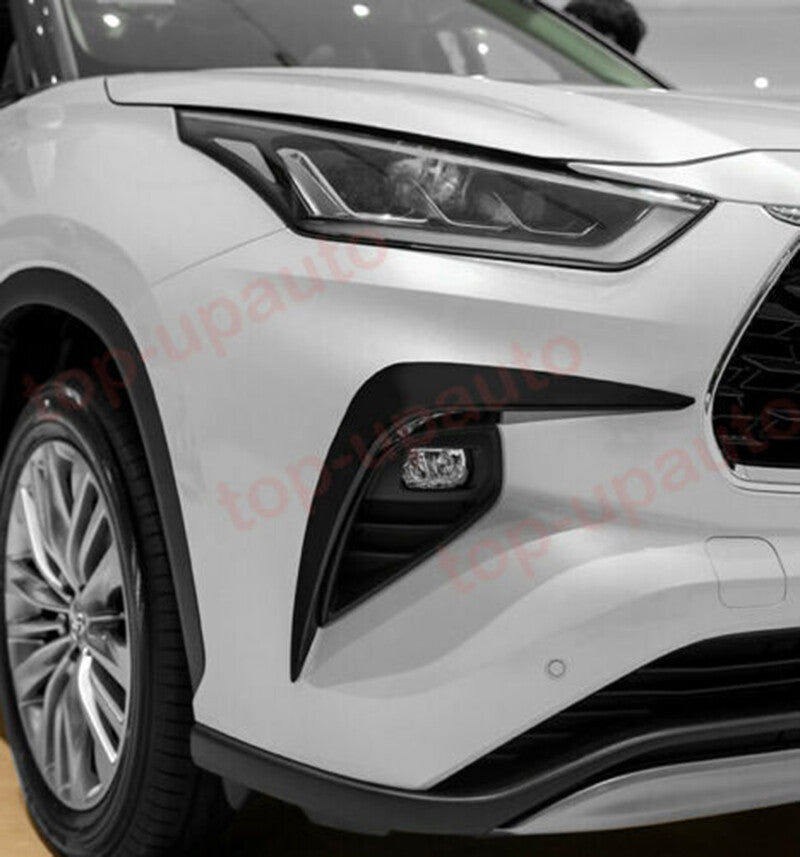 for Toyota Highlander 2020-2023 Glossy Black Front Fog Lights Eyebrow Wind Knife