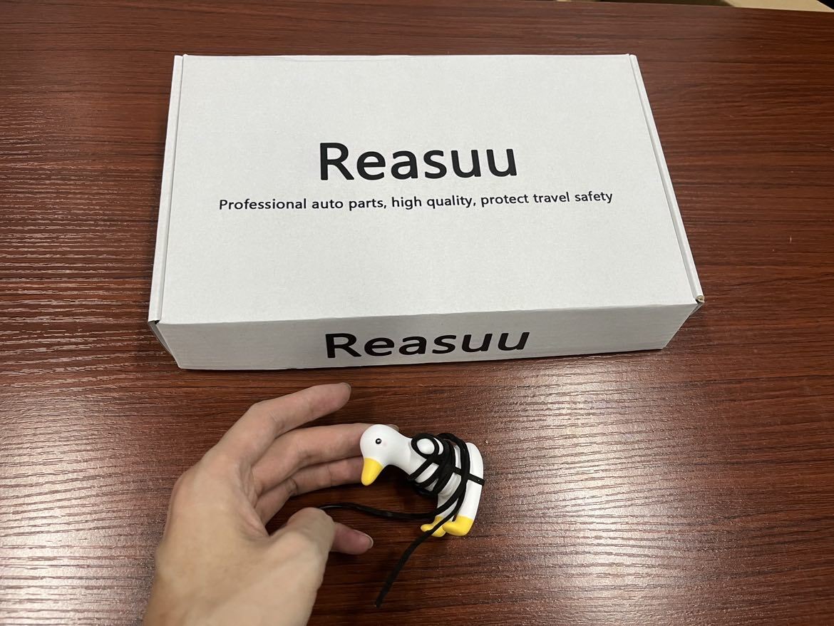 Reasuu Automotive interior trim Cute Swinging Duck Car Mirror Hanging Ornament