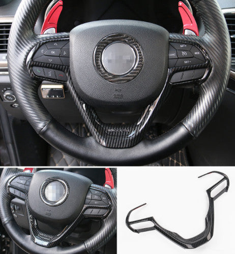 for Jeep Grand Cherokee 2014-2020 Carbon Fiber Steering Wheel Strip Cover Trim