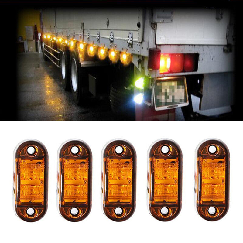 10-pack Amber 2-LED Clearance Trailer Truck Side Marking Turn Signals for Convenience - n