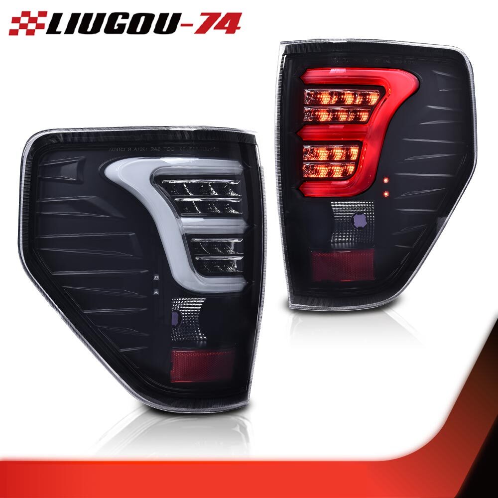 Suitable for 2009-14 F150 chrome room full LED taillights, brake parking lot lights- v