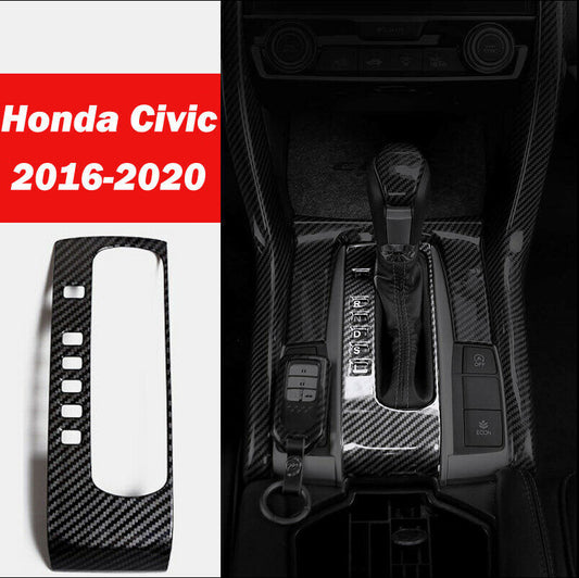 Carbon Fiber Car Gear Shift Box Panel Cover Trim for Honda for Civic 10th 2016-2020 v