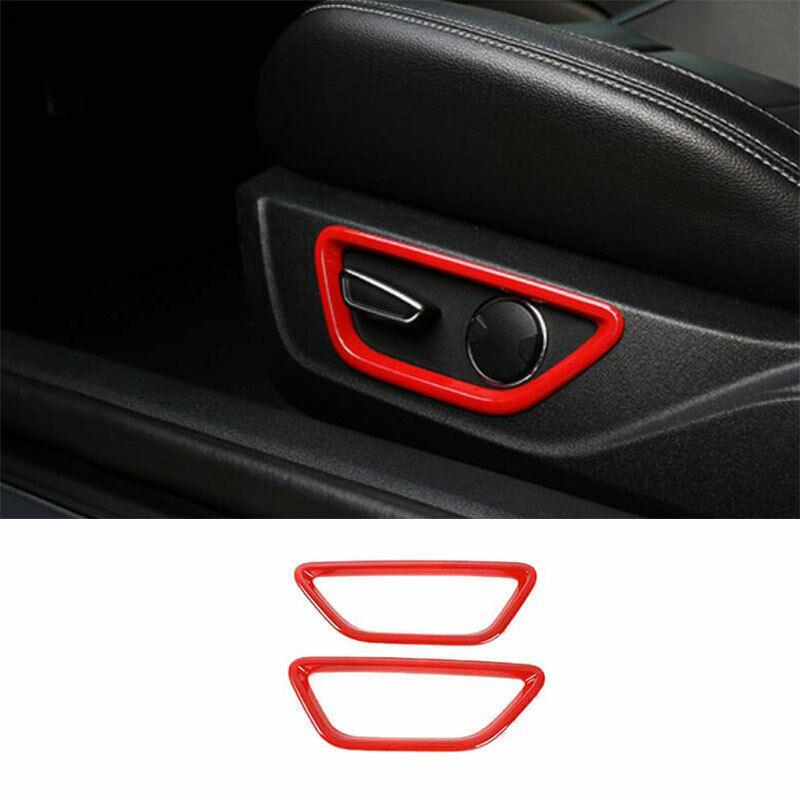 for Ford for Mustang 2015-2022 Paint Red for Seat Button Handle Panel Cover Trim 2PCS
