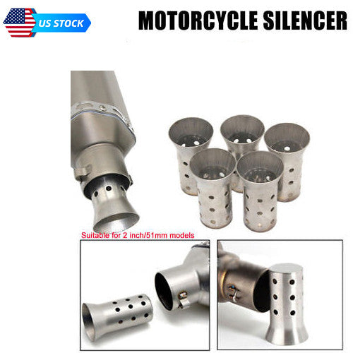 51mm Slip Motorcycle Pipe Universal Muffler Insert Silencer Accessories Exhaust