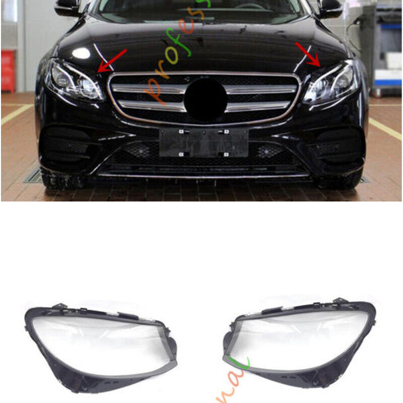 for Mercedes E-Class W213 2016-2020 Both Side Headlight Clear Lens + Sealant