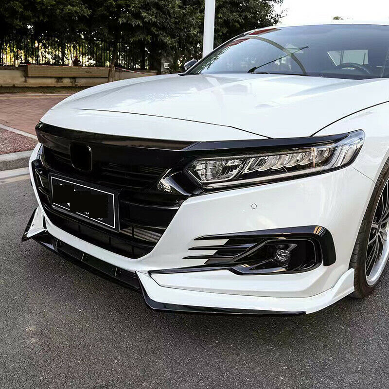 3Front Hood Bonnet Grille Lid Cover Trim for Honda Accord 2018-2022 Piano Black
