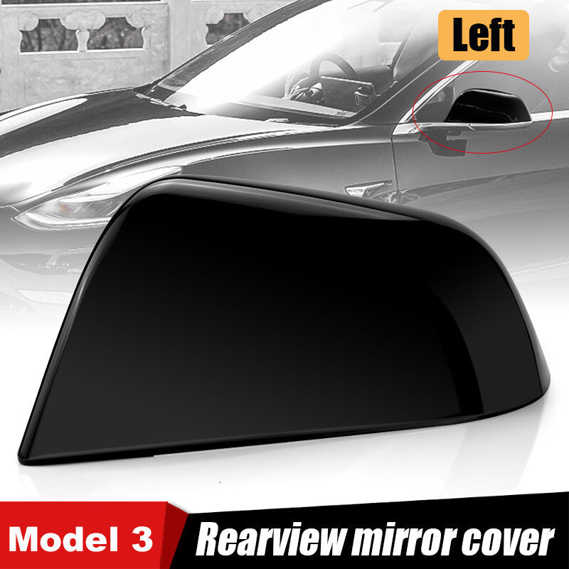 Left Side Mirror Cover Cap Black for Tesla Model 3 2017 2018 2019 2020 2021 2022