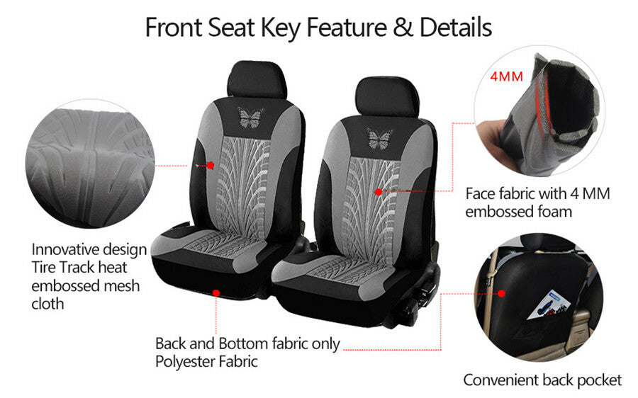 Butterfly Pattern Car Front for Seat Cover Cushion Protector Interior Accessories