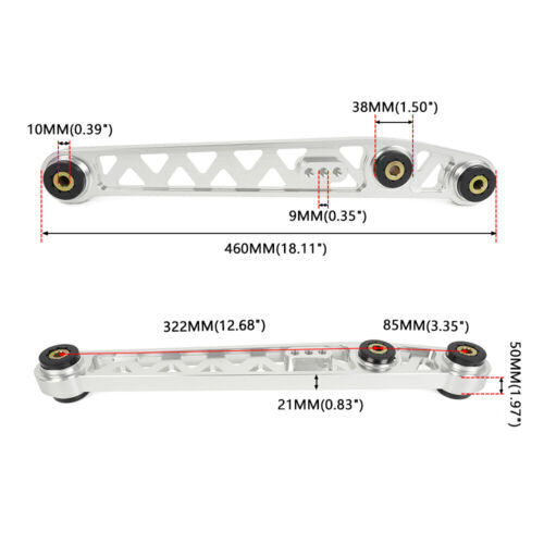 for Honda for Civic 96-00 EK Racing Billet Rear Lower Control Arm + Subframe Brace Q