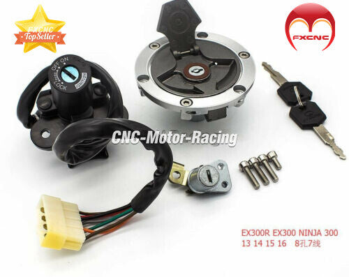 Suitable for Kawasaki 250R EX250J 2008-2012: Ignition switch, gas cap, for seat lock key.