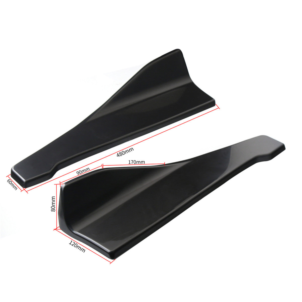 Car bumper deflector, boiler separator, diffuser, side skirt, anti-collision lip (2 pieces) n