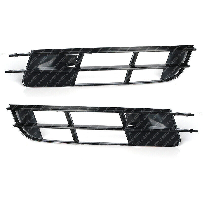 for Audi Q7 2007-2009 Pair Front Bumper Cover Grille Fog Light Plastic Black Q