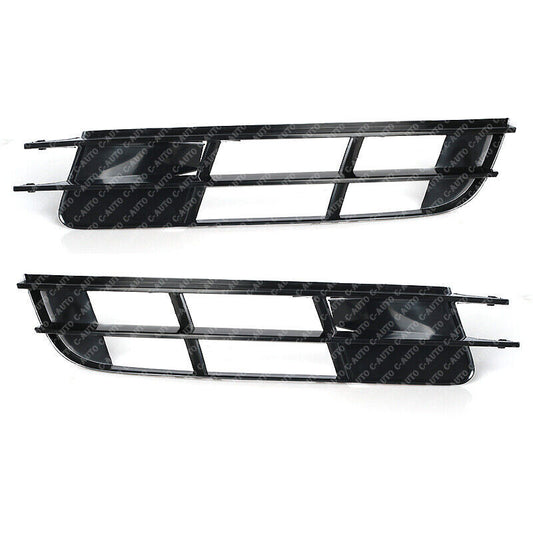 for Audi Q7 2007-2009 Pair Front Bumper Cover Grille Fog Light Plastic Black Q