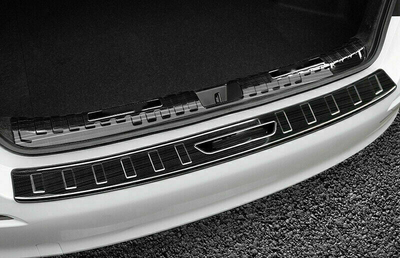 2P for Honda for Civic 2022-2023 Black Rear Bumper Door Sill Scuff Plate Cover Guard